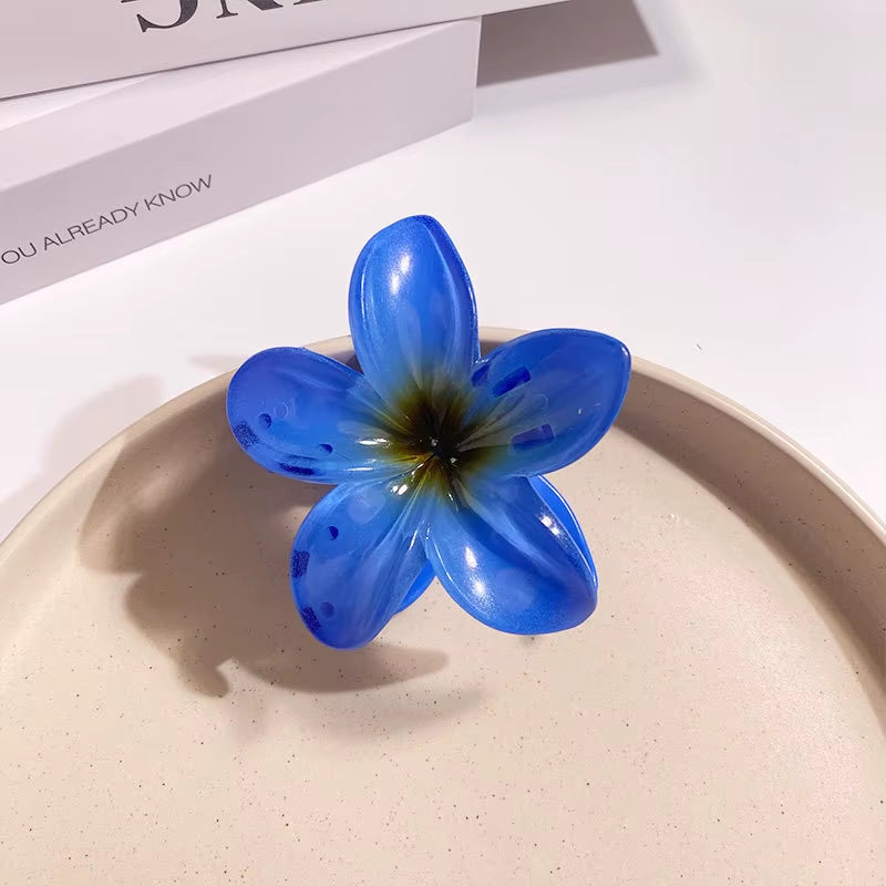 2024 New Vacation Egg Flower Hair Clips Hawaii Beach Claws Bohemian Hairpin for Girls