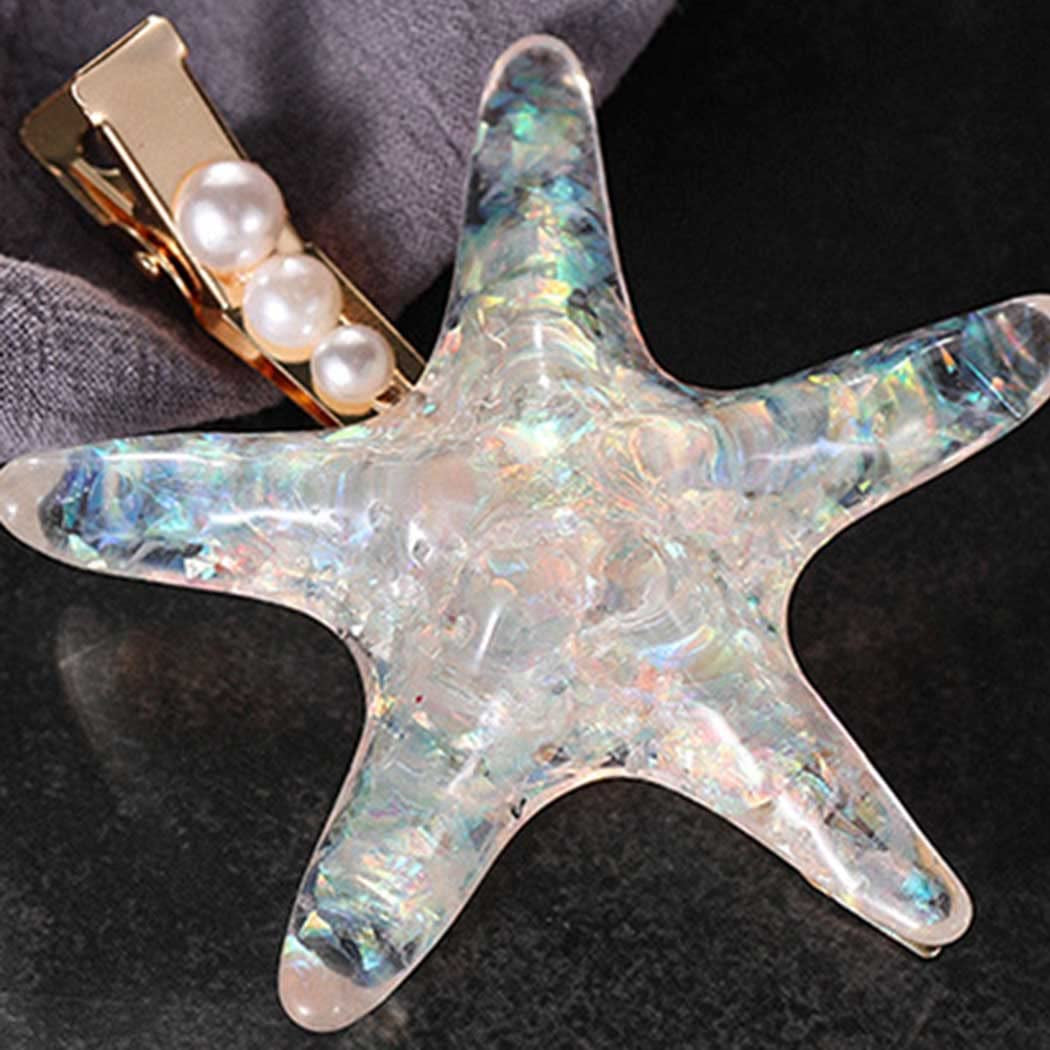 Starfish Hair Clips Mermaid Hair Hair Barrettes Sea Star Costume Hair Accessories for Women and Girls (Pack of 2)