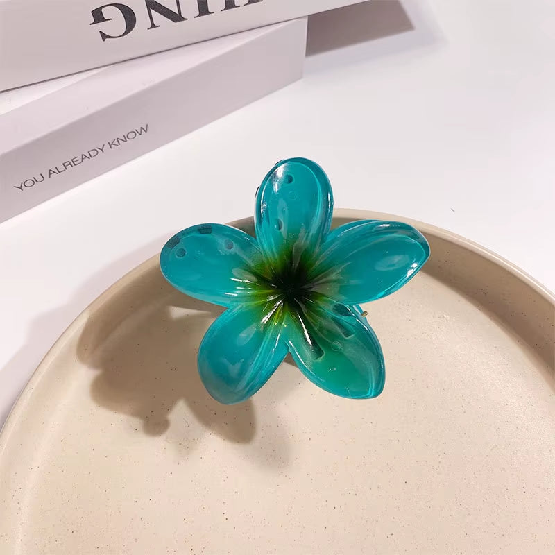 2024 New Vacation Egg Flower Hair Clips Hawaii Beach Claws Bohemian Hairpin for Girls