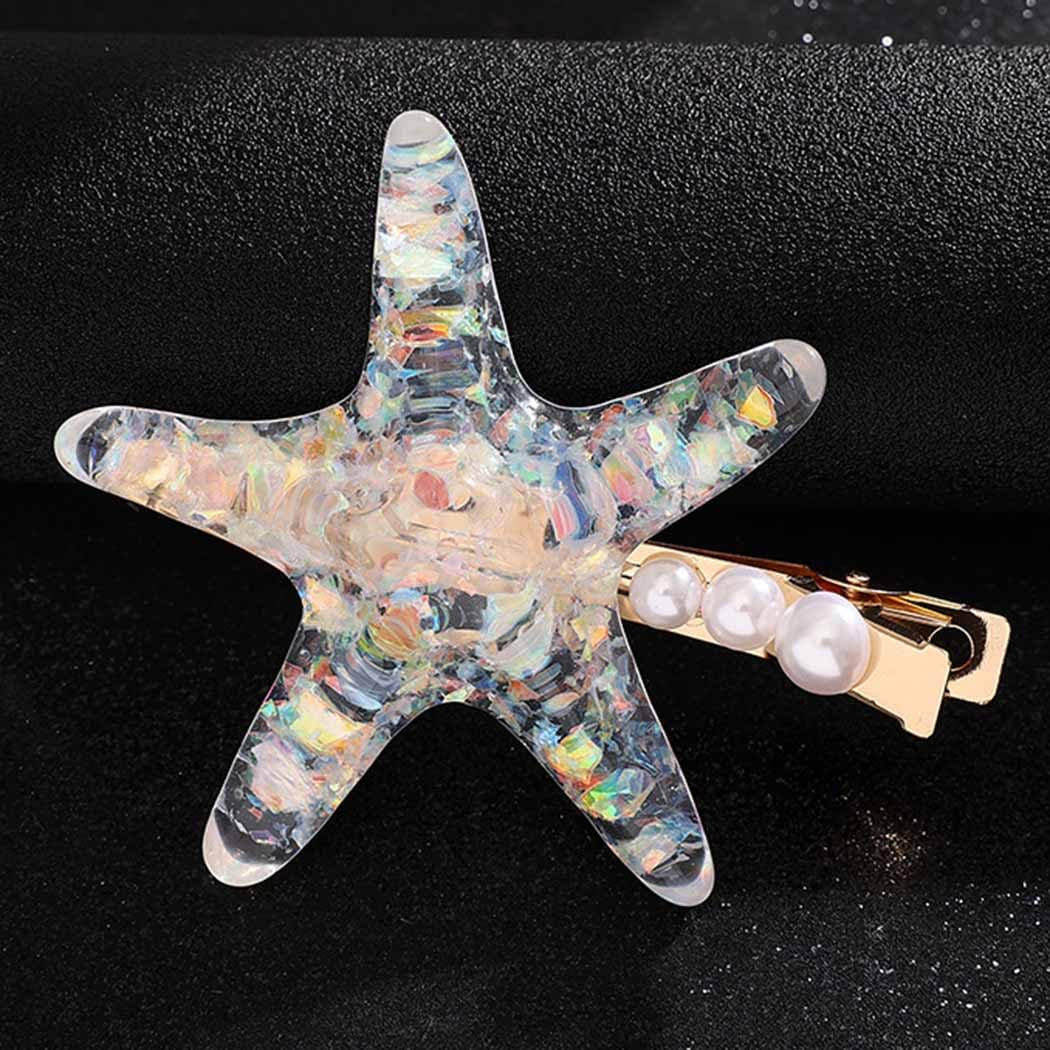 Starfish Hair Clips Mermaid Hair Hair Barrettes Sea Star Costume Hair Accessories for Women and Girls (Pack of 2)