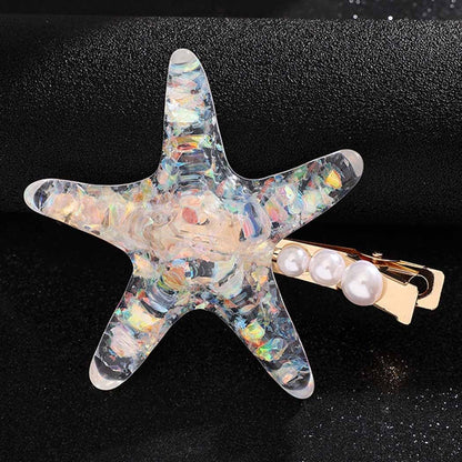 Starfish Hair Clips Mermaid Hair Hair Barrettes Sea Star Costume Hair Accessories for Women and Girls (Pack of 2)