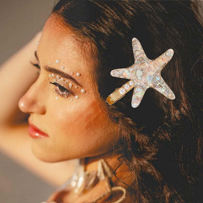 Starfish Hair Clips Mermaid Hair Hair Barrettes Sea Star Costume Hair Accessories for Women and Girls (Pack of 2)