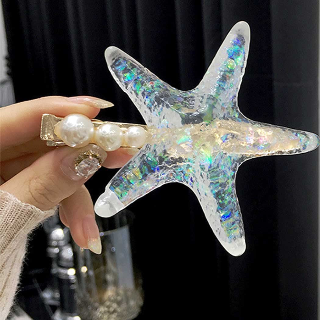 Starfish Hair Clips Mermaid Hair Hair Barrettes Sea Star Costume Hair Accessories for Women and Girls (Pack of 2)